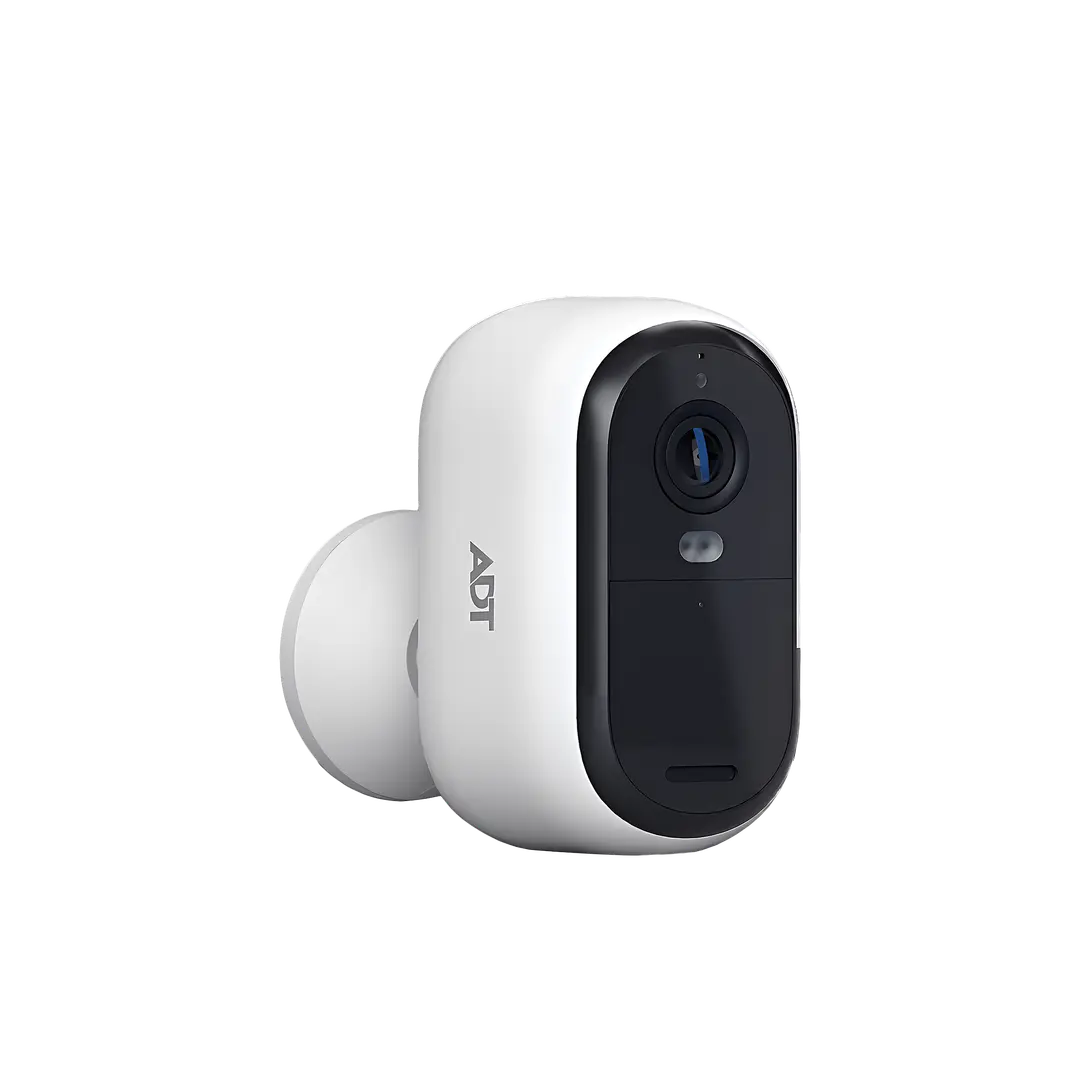 Angled view of the ADT Blu Outdoor Camera