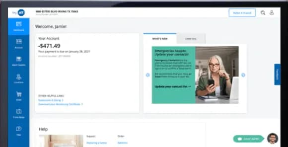 ADT customer support dashboard