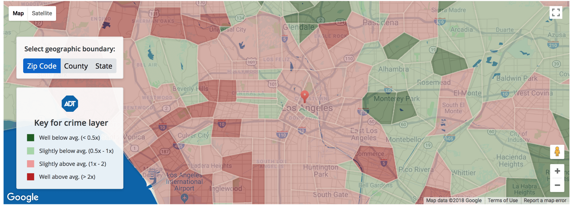 interactive crime map for your area | adt security®