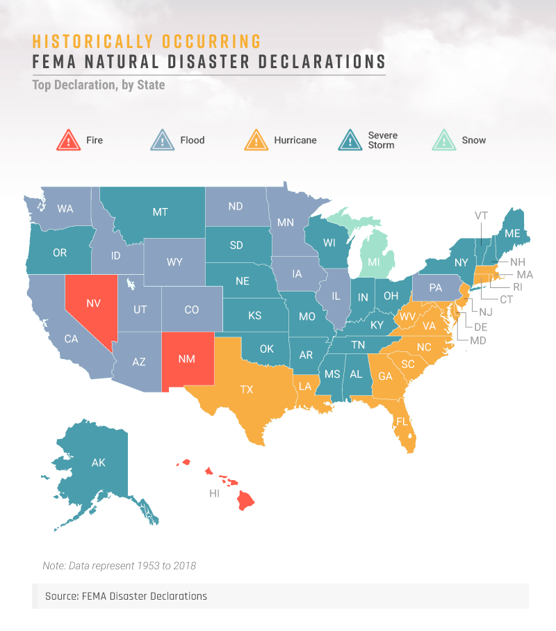 Most High Risk Areas In The U S For Natural Disasters