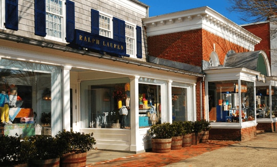 Storefront of Ralph Lauren store Storefront of Ralph Lauren store