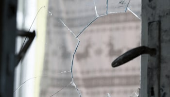 Glass broken on door Glass broken on door