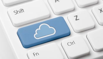 Cloud key on a keyboard button Cloud key on a keyboard button