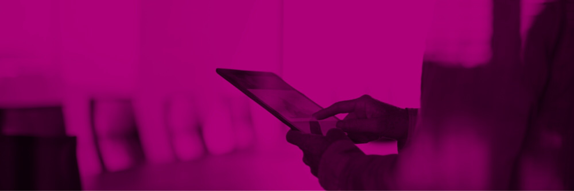 Person using a smart tablet