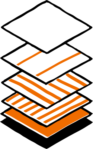 Drawing of a stack of patterned layers