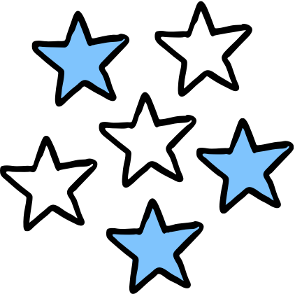 Drawing of six stars