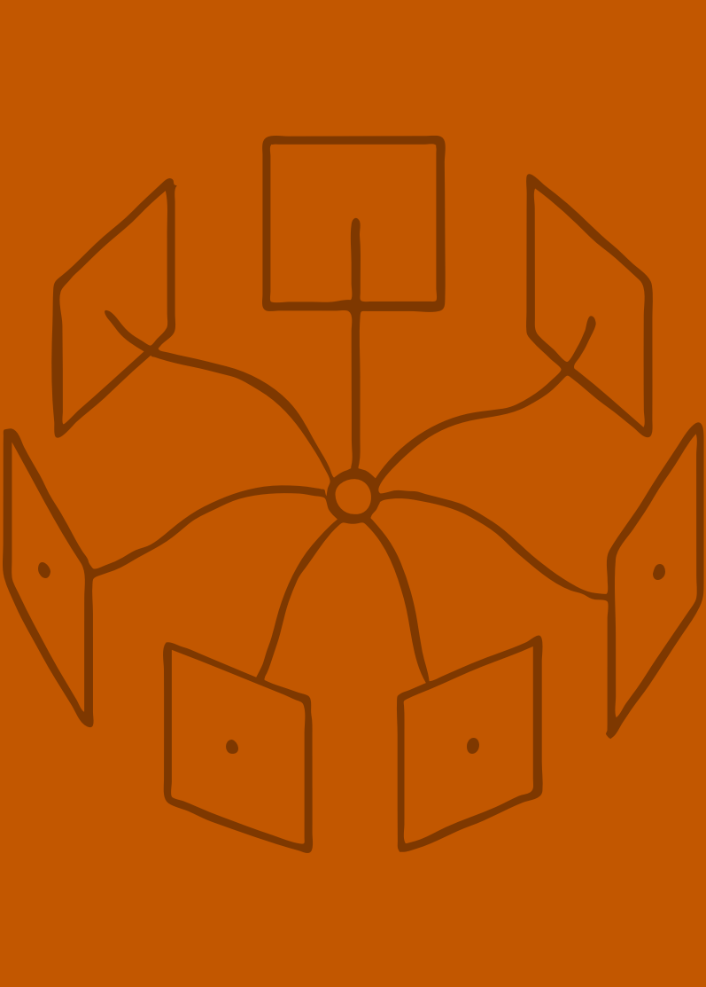 Drawing of building with radio waves emanating from it.