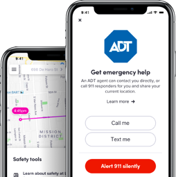 Emergency assistance with ADT and Lyft