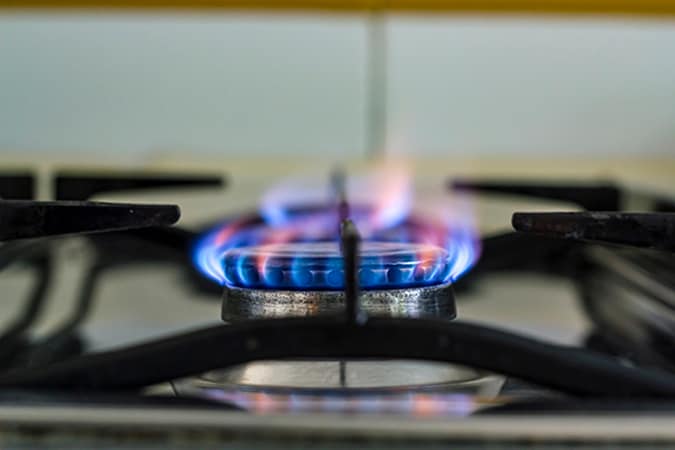 Image of a gas stove top's flame Image of a gas stove top's flame