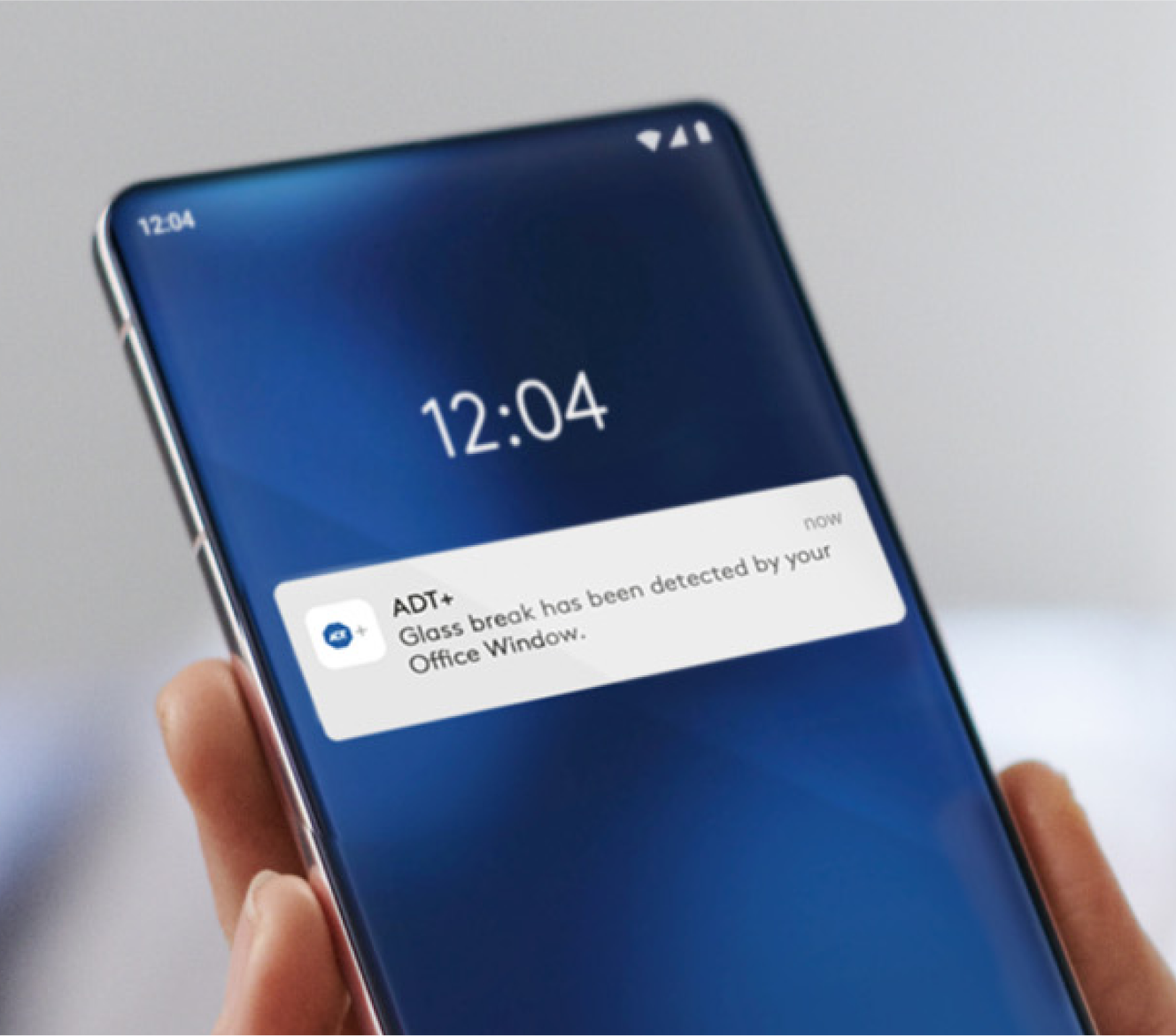 A glass break alert phone notification from ADT+ app A glass break alert phone notification from ADT+ app