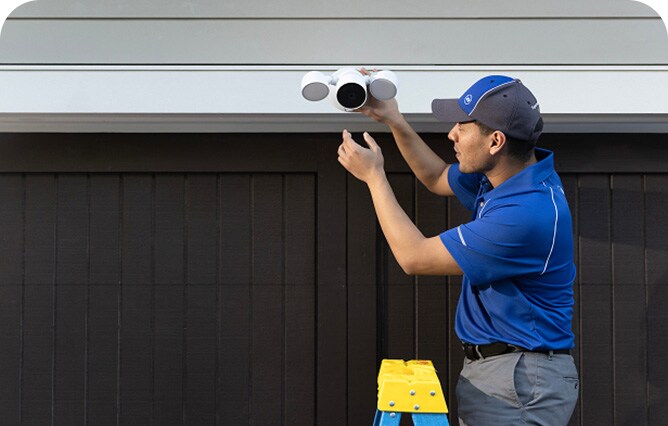 ADT employee installing Google Nest Doorbell