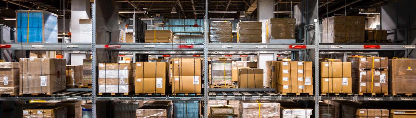 Racks in a warehouse