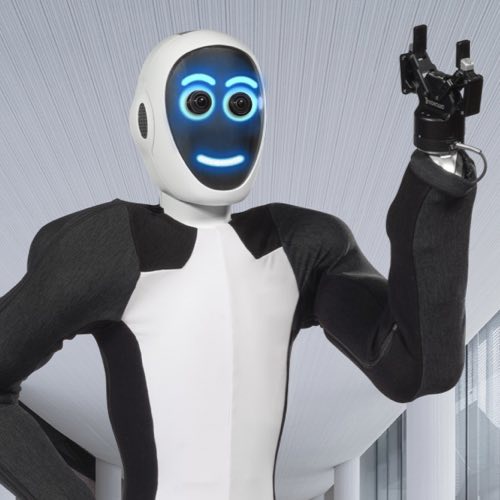Waving humanoid robot