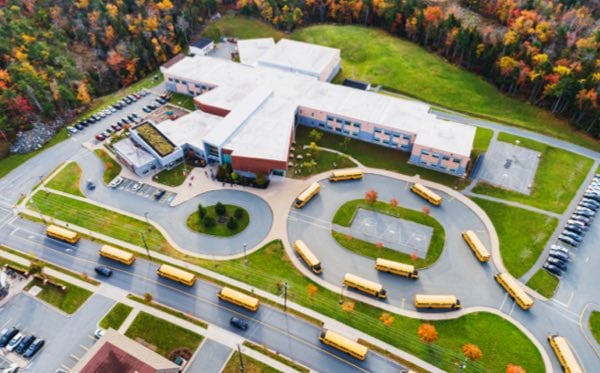 Aerial view of K-12 campus