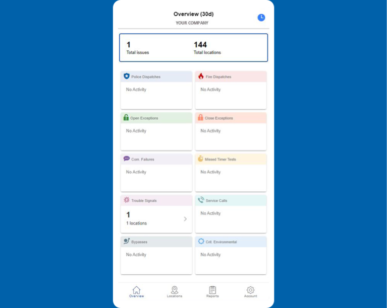 eSuite Overview screen on a mobile device