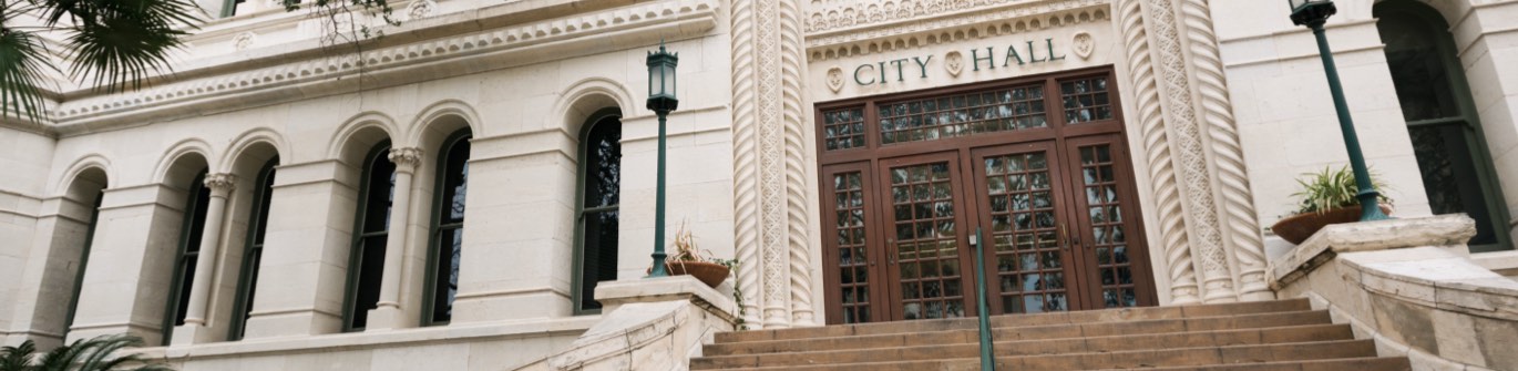 Front entrance to a city hall