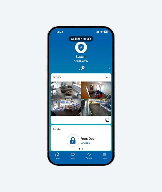 Cellphone showing ADT app Cellphone showing ADT app
