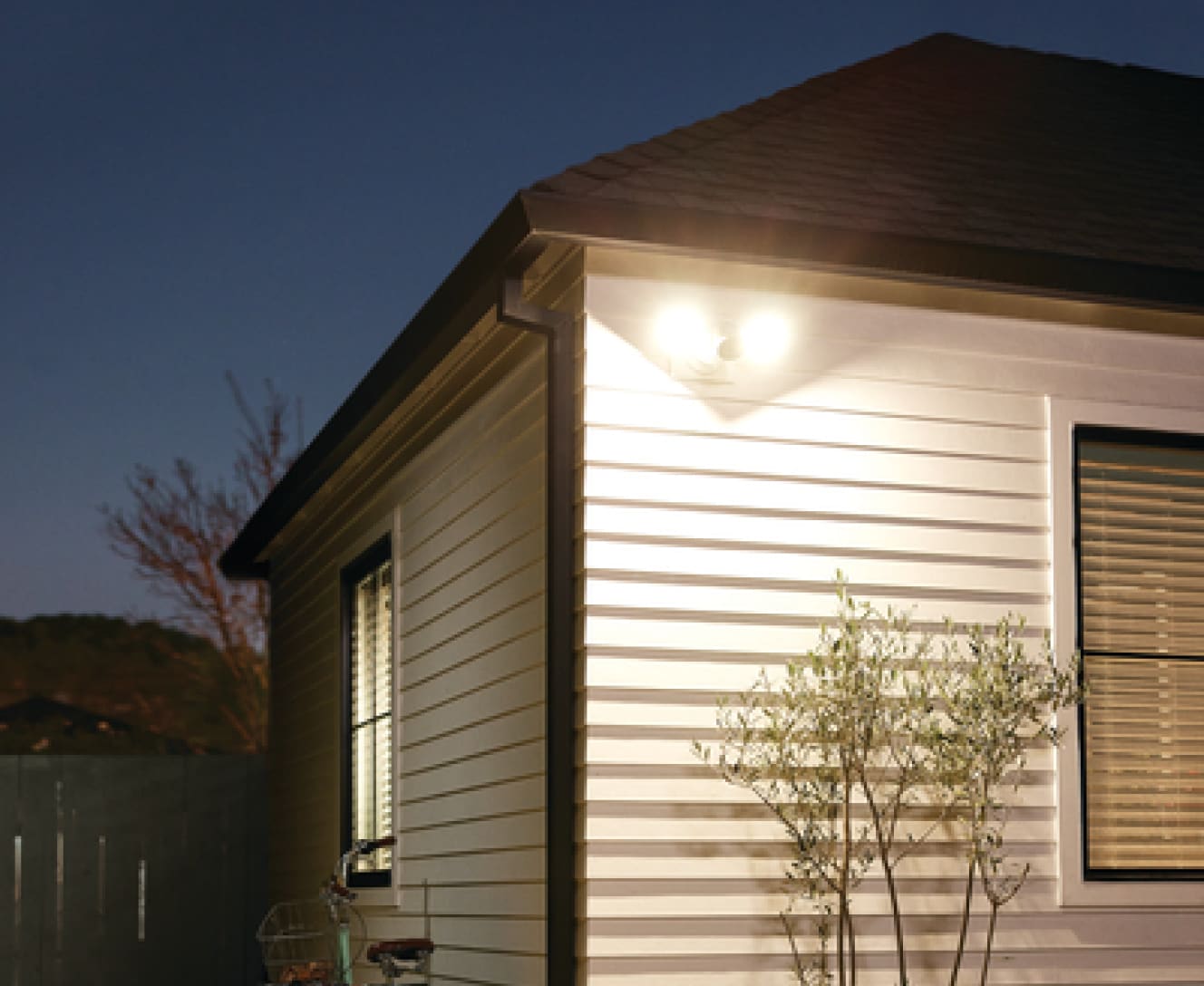 Google Nest Cam with floodlight on a house