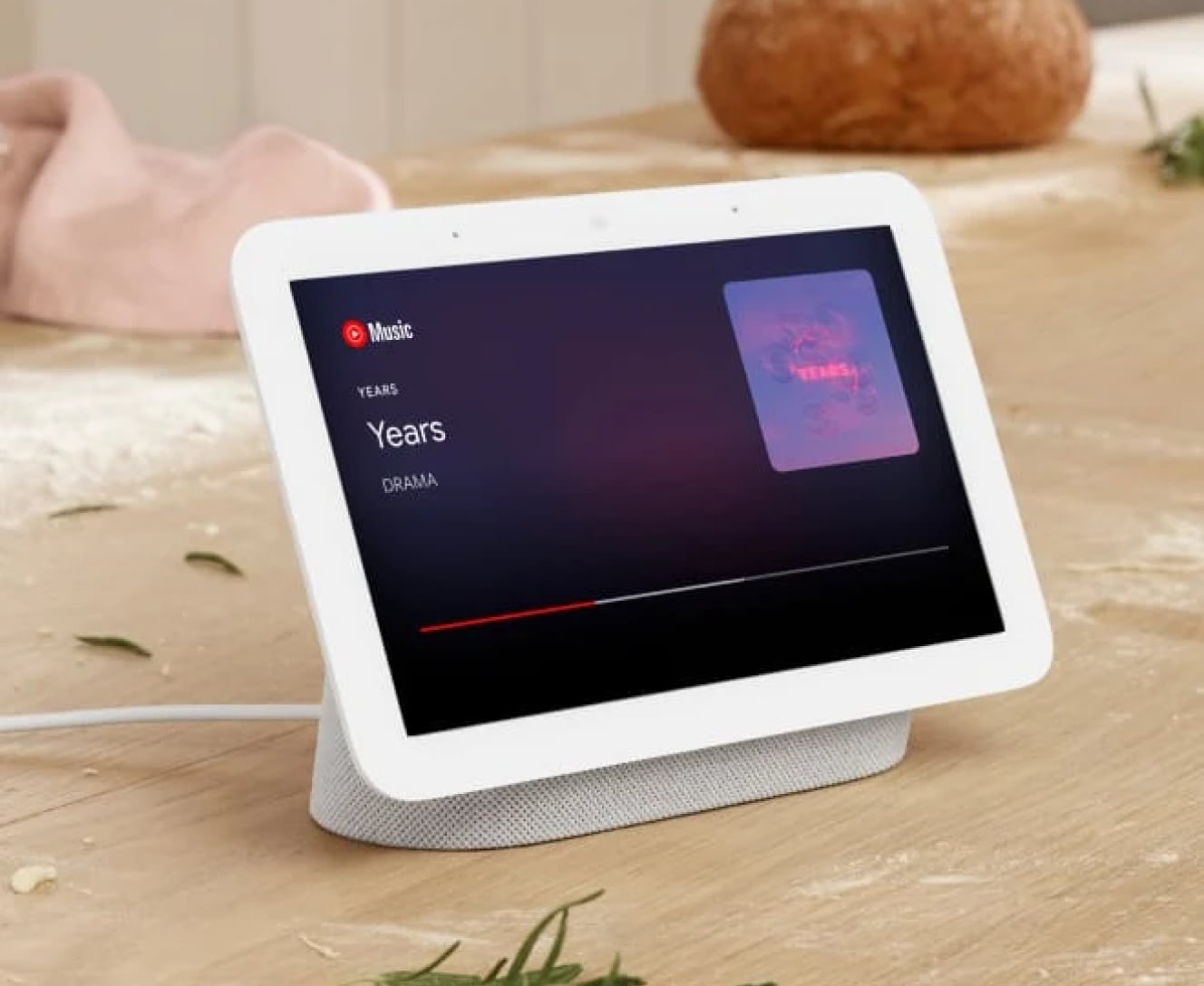 Google Nest Hub (2nd gen)  on the countertop 