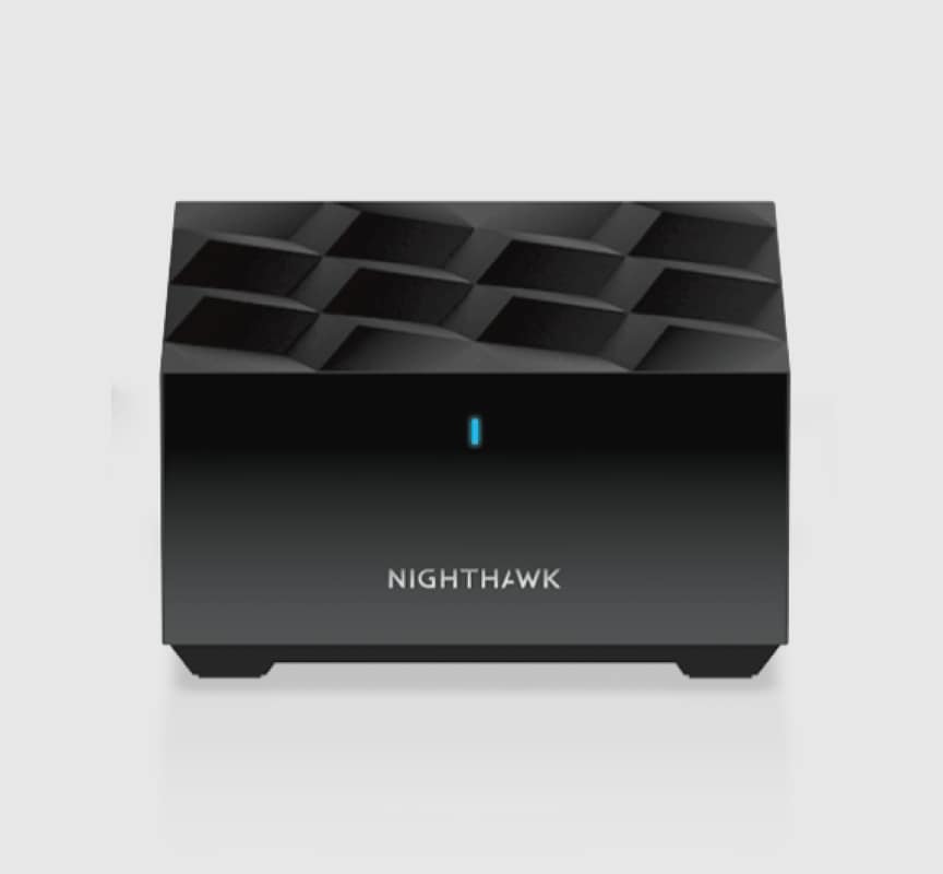 NETGEAR Nighthawk® Mesh WiFi on a grey background