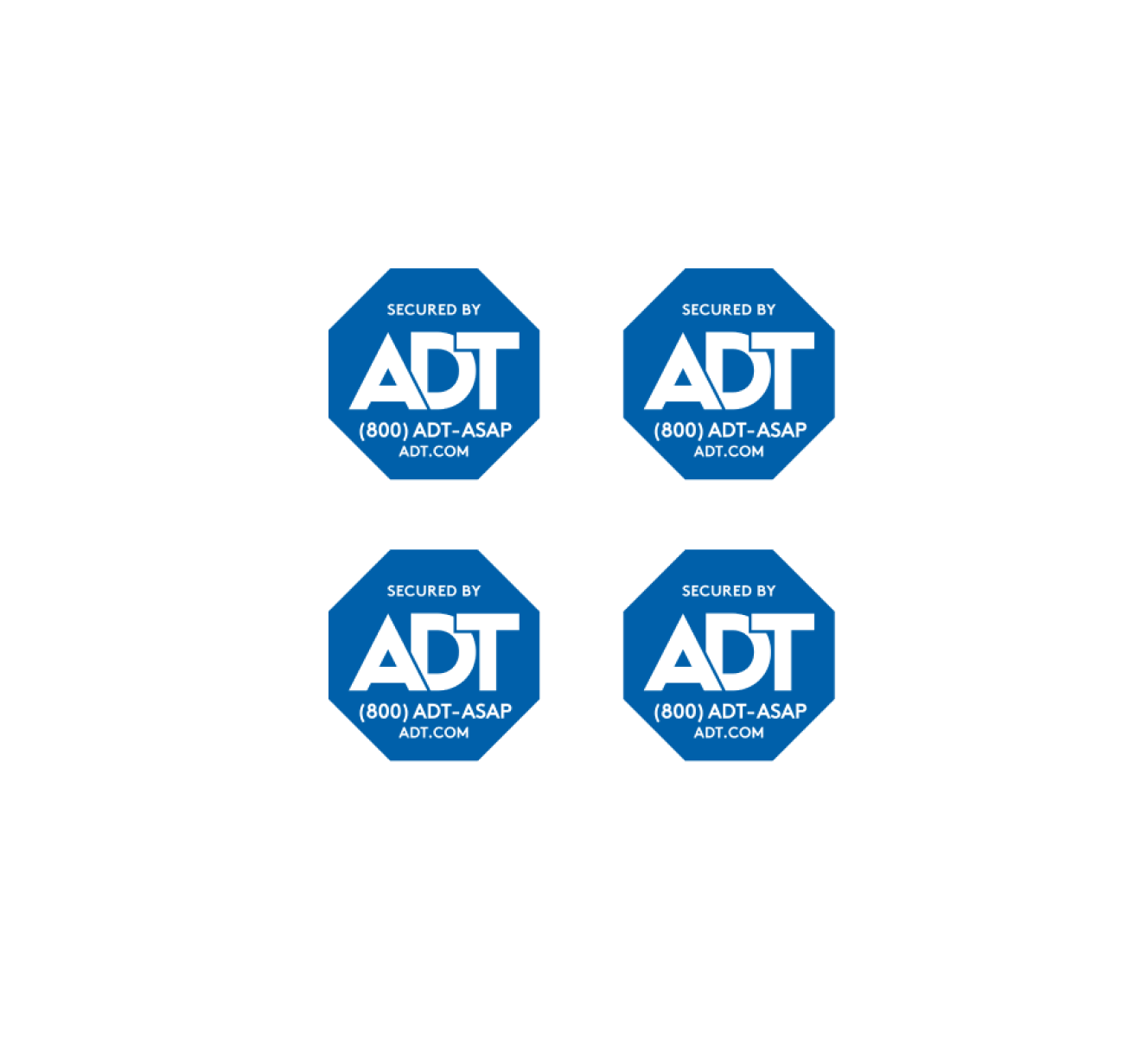 Four ADT window stickers 