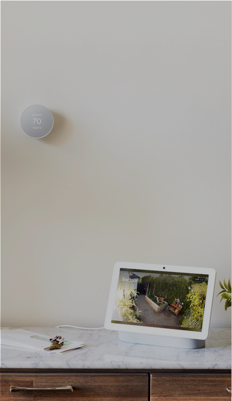 Nest Hub on a counter in someone's home