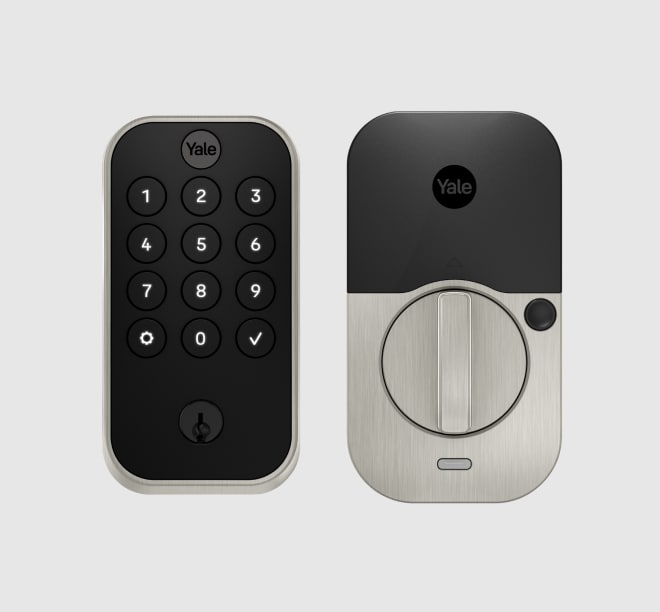 Yale Smart Lock on a grey background 
