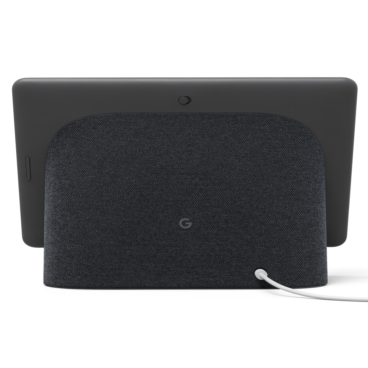 Google Nest Hub Max on a counter with live foodtage on a cell phone