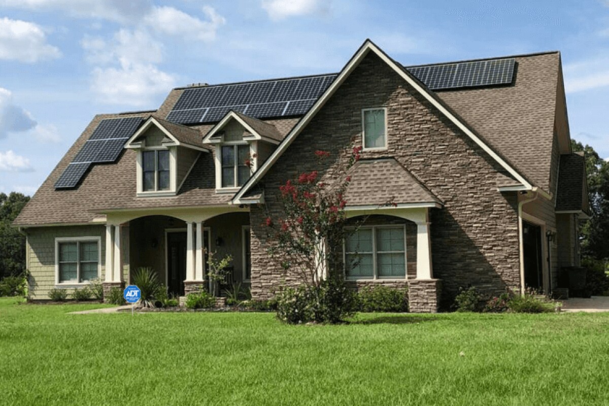 ADT Solar home with ADT solar panels installed by Sunpro