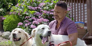 Richard Veyna and his fur babies. Richard Veyna and his fur babies.