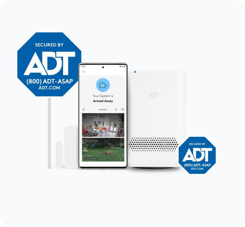 ADT Build Your Own package with hub, yard sign, and window sticker 